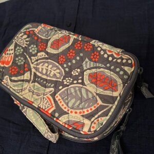 31 thirty one travel case cloth 2 sided bag gray floral
